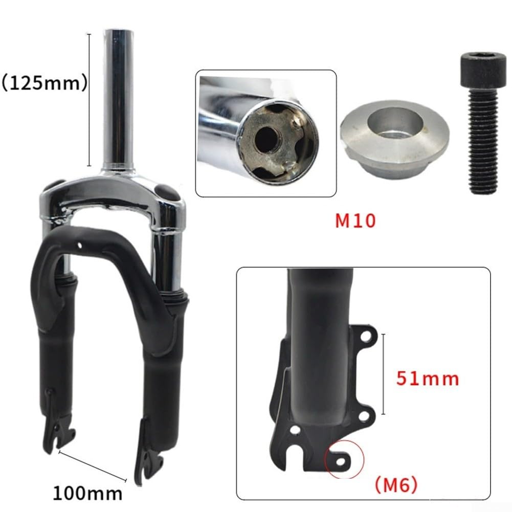 Forcella anteriore robusta per bici elettrica con assorbimento degli urti superiore per modelli pieghevoli (125 senza)