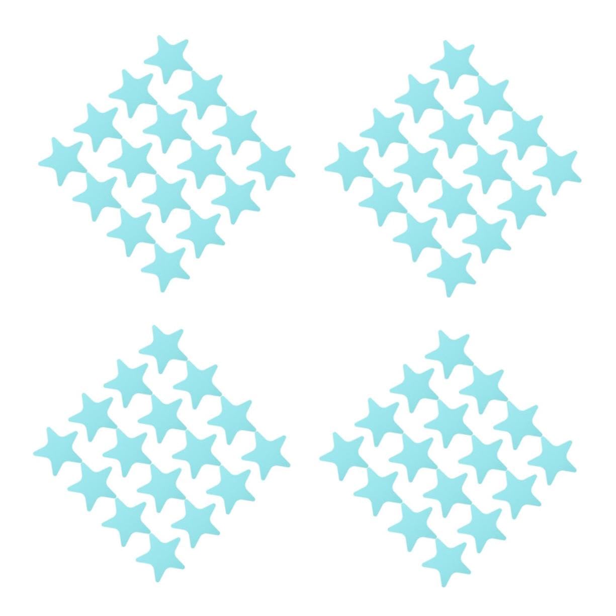 STOBAZA Pegatinas Antideslizantes Baño Adhesivas Seguridad Ducha Bañera Autoadhesivas Peva Impermeables Estrellas Azules para Suelo Baño 20 Piezas X 4