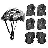 Yolispa Skating Protective Gear for Adult 7Pcs/ Set Adult Roller Skating Protection Gear Kit Knee Pads, Elbow Pads, Gloves and Helmet for Outdoor Sports Skateboarding Scooter Cycling