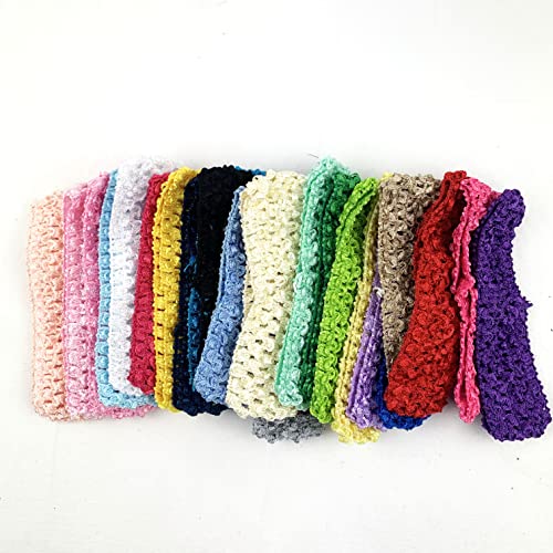 Heyiwell 24PC Elastic Crochet Headbands,Knitted Headband Elastic Crochet Hairbands for Baby, Boy and Girl Hair Accessories,Mix4