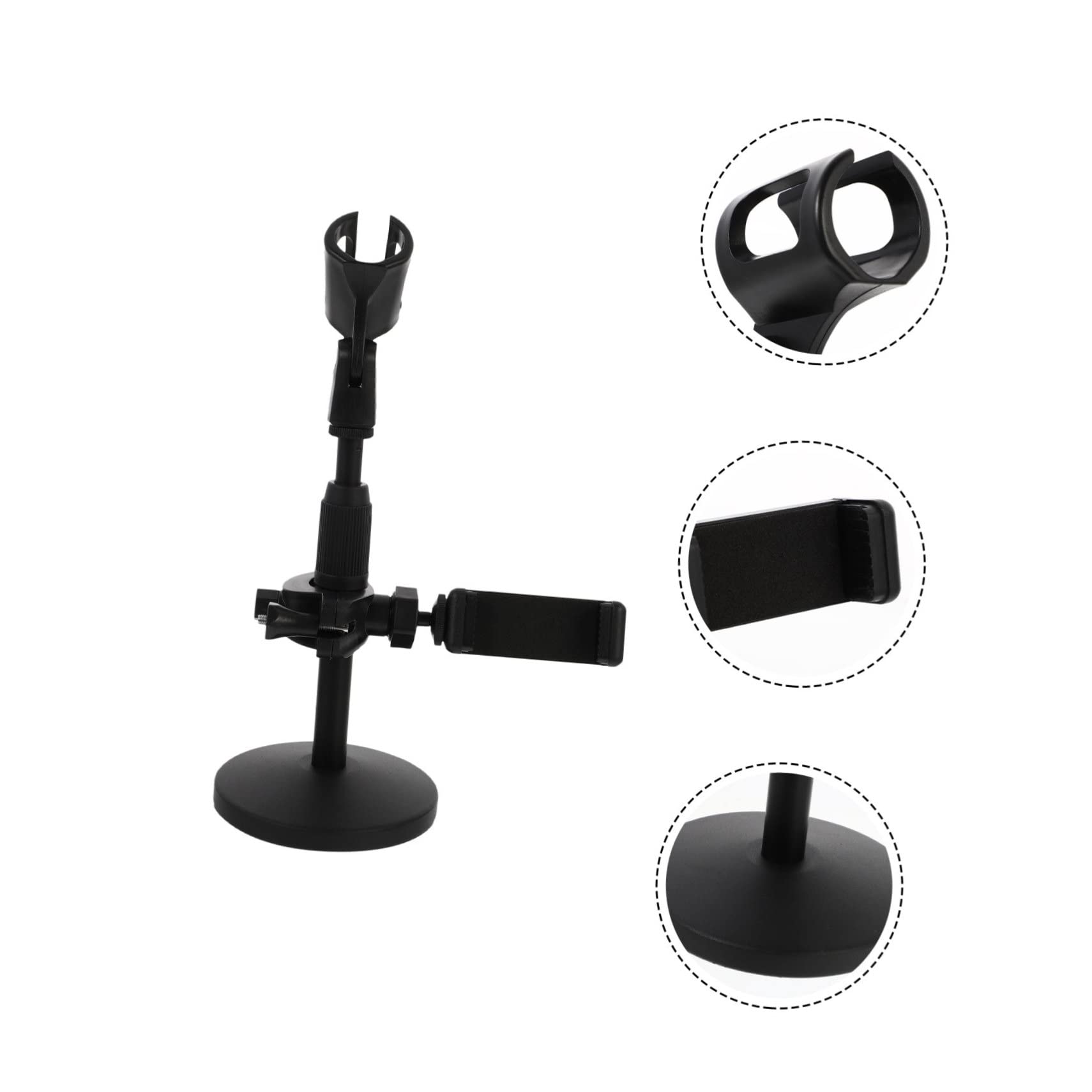 1pezzi Asta Microfono Regolabile Da Tavolo Con Per Telefono Struttura Design Multi- Per Casa e Palco Per Microfono Desktop