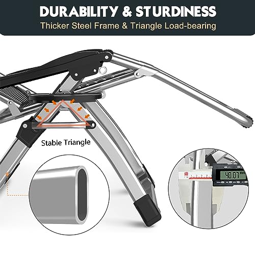 MOPHOTO Zero Gravity Chair, Outdoor Lounge Chair with Side Table, Zero Gravity Recliner, Sturdy & Comfortable, Supports up to 200KG - Image 5