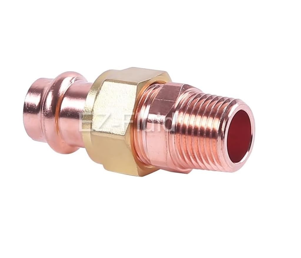 EZ-FLUID(1) Heavy Duty 1/2" Press x MIP Union LF Press Pressure Copper Fitting,ProPress Press Copper Fitting Connection,Residential,Commercial Plumbing