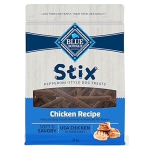 Blue Buffalo Stix Pepperoni-style Dog Treats Made with Natural Ingredients, Chicken Recipe, 24-oz. Bag