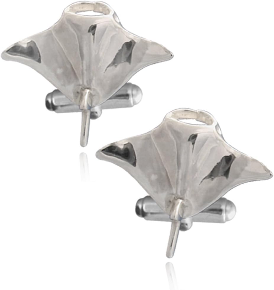 Sterling Silver Manta Ray Cufflinks, hallmarked, UK made, Gift Boxed