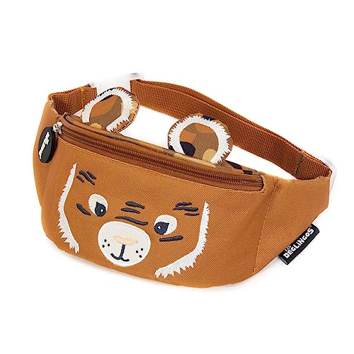 LES DEGLINGOS - Sac Banane Enfant - Speculos le tigre - Amusant - Idéal pour les balades, pique nique - Fille et Garçon - Âge dès 3 ans - Ocre