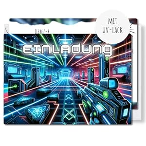 Møij EK0035 12x Einladungskarten Lasertag