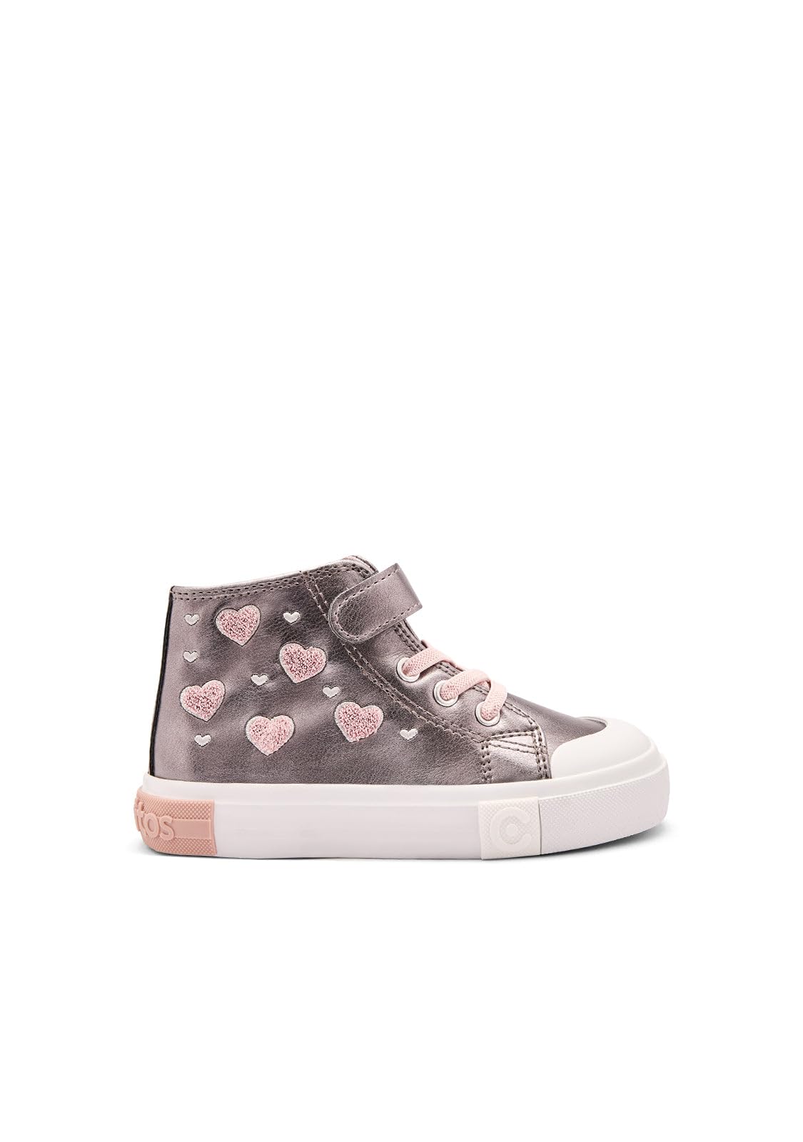 Conguitos - Zapatillas Altas de Niña con Estampado de Corazones para Niña (Gris/​Talla 36)