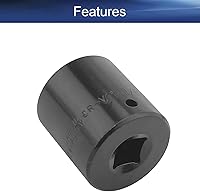 Vista 3 de Auniwaig Zócalo de impacto poco profundo de 1/2", métrico de 6 puntos, enchufes poco profundos de 1-1/8", Cr-V