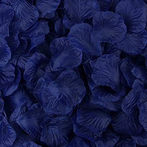 DJBM 1000 Pieces Rose Petals Artificial Flower Petals for Wedding Party Decoration Navy