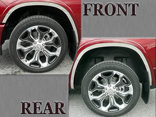 is Compatible with 2019-2020 RAM Trucks RAM 1500 Laramie, Laramie Longhorn, Limited, Rebel ONLY 4 Piece Stainless Wheel Well Accent Trim, 1.5" Width WQ59935