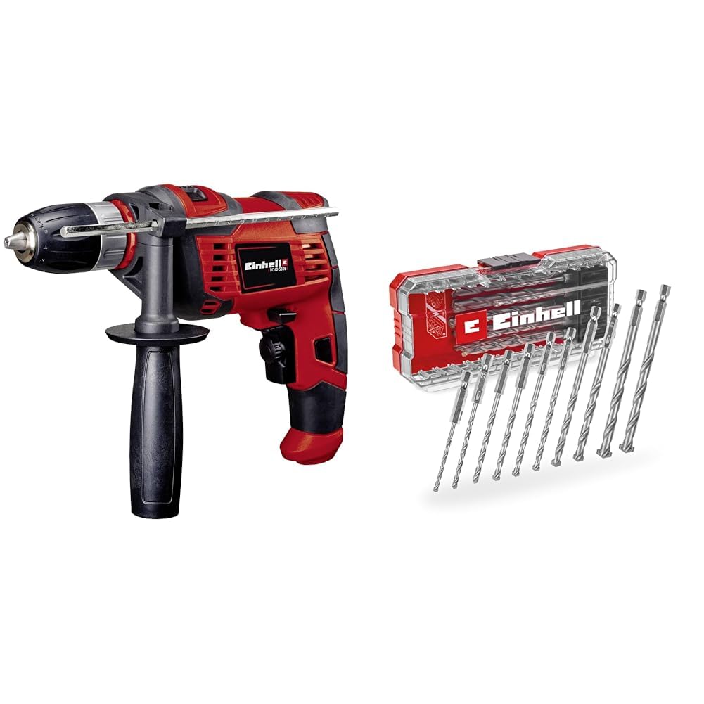 Einhell TC-ID 550 E, Darbeli Matkap + Einhell Beton delme uç seti 10 parça, S-CASE kutu