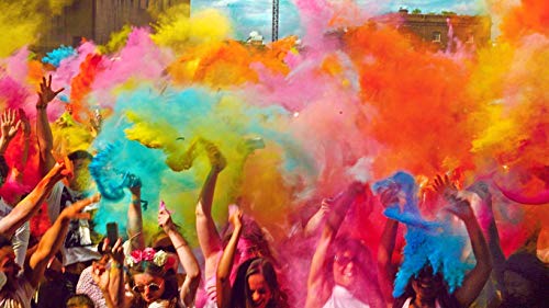 Image of Tota Mini Thunder Blaster Holi Gulal Spray Holi Color Powder (Pack of 4, Yellow, Pink, Orange, Green)
