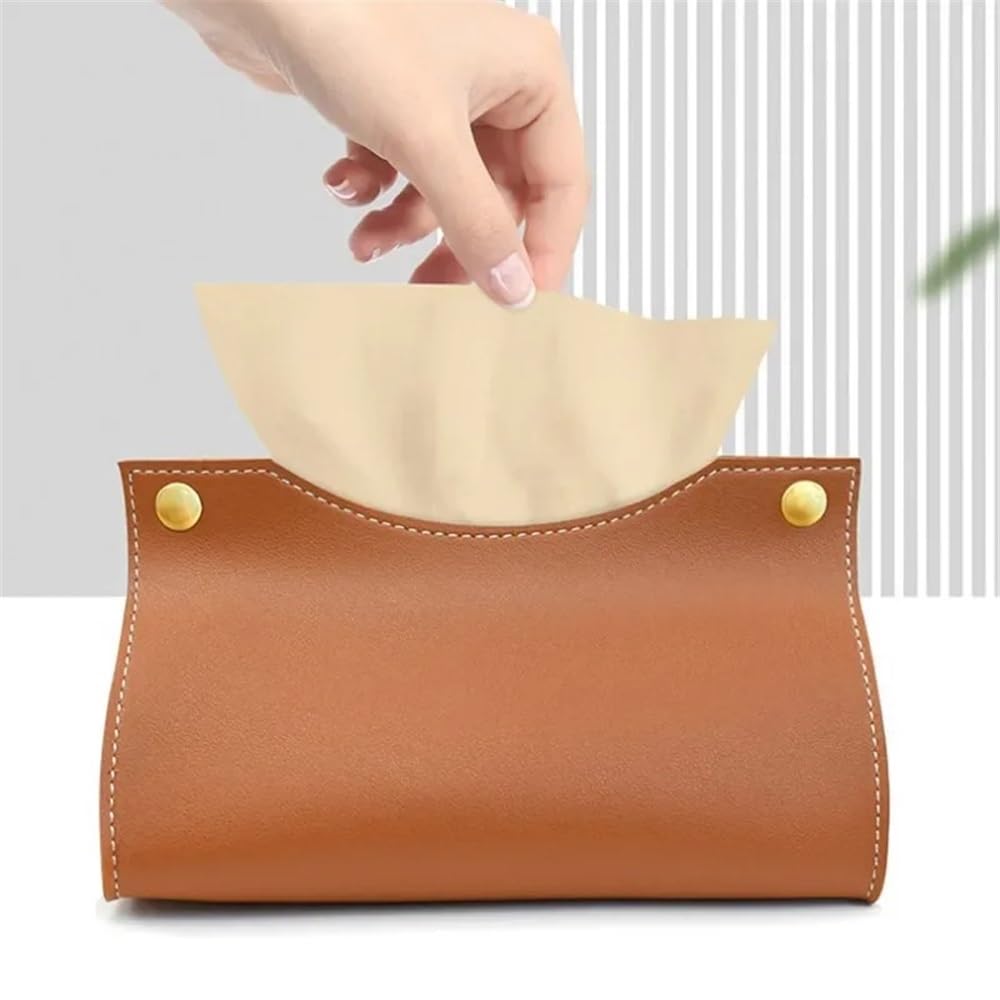 Taschentuchbox-Halter, PU-Leder, Organizer, for Zuhause, Couchtisch, Desktop, einfacher Serviettenhalter Couchtische(Schwarz)