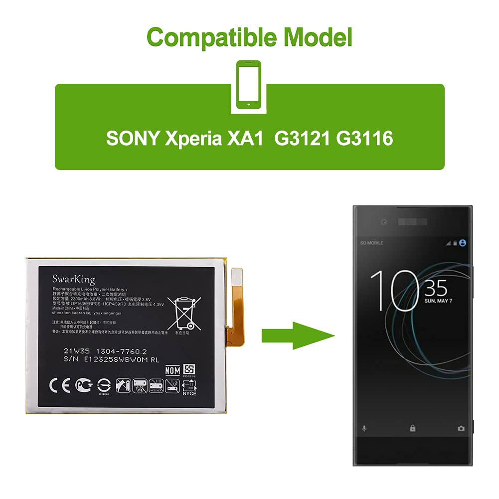 Batterie Originale LIP1635ERPCS Pour Sony Xperia XA1 G3121 G3116 - 2300mAh - Neuf Sous Blister