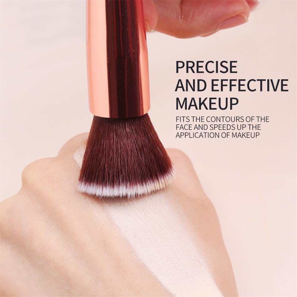 Flat Top Contour Brsuh, Soft Dense Synthetic Bristles Sculpt Contour Blending Buffing Brush For Liquid Cream Contour Bronzer