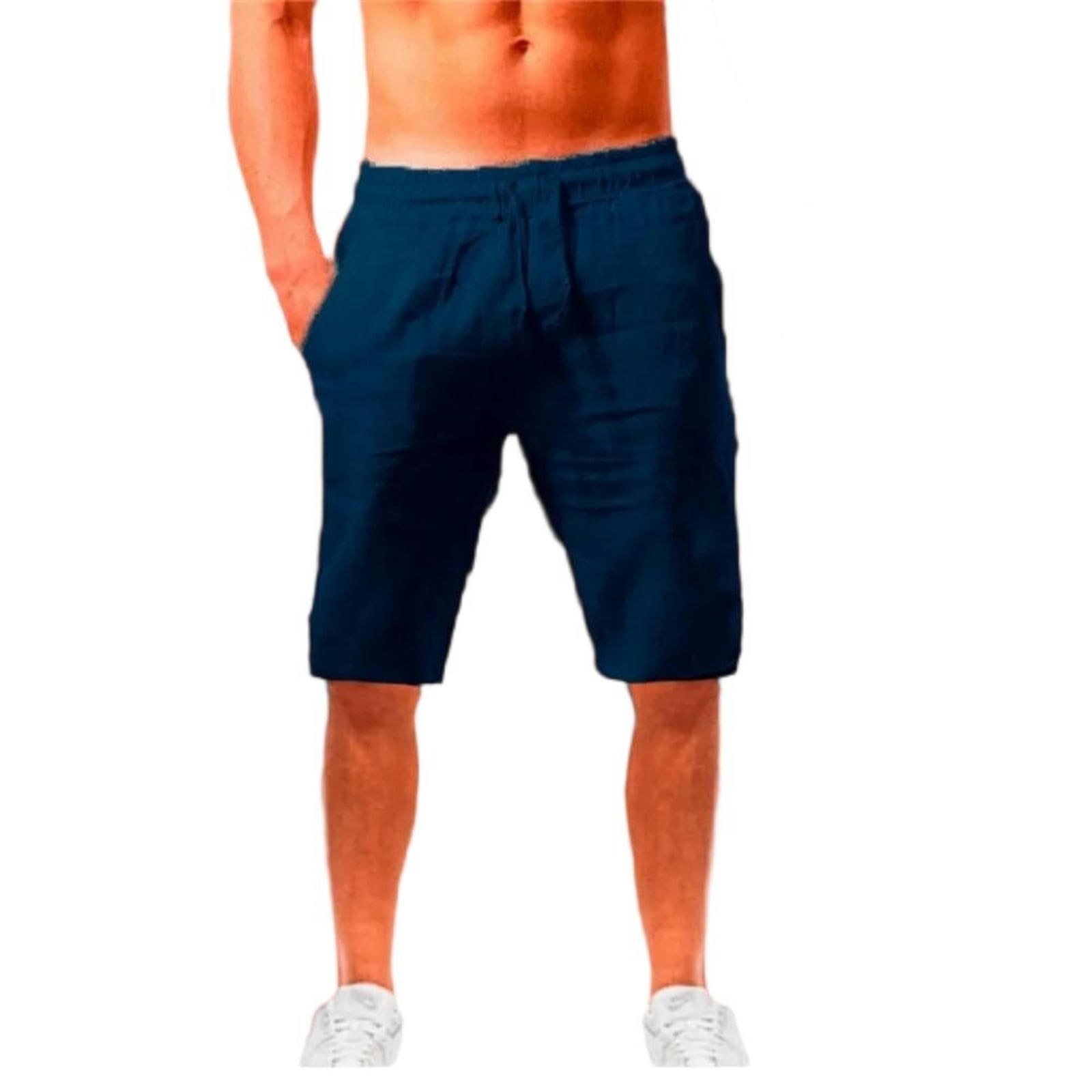 Pantalons courts en coton et lin pour hommes souffrant de la chaleur