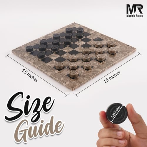 Juego de Damas de Mármol 15 Pulgadas miniatura 2