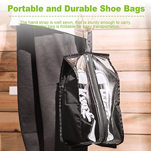 12 Pieces Shoe Bags For Travel Large Shoe Organizer For Men Women Waterproof Portable Shoe Bags With Sturdy Zipper For Travel Home Luggage Handbag, Black, 7.9 X 15.7 Inch #TOP3