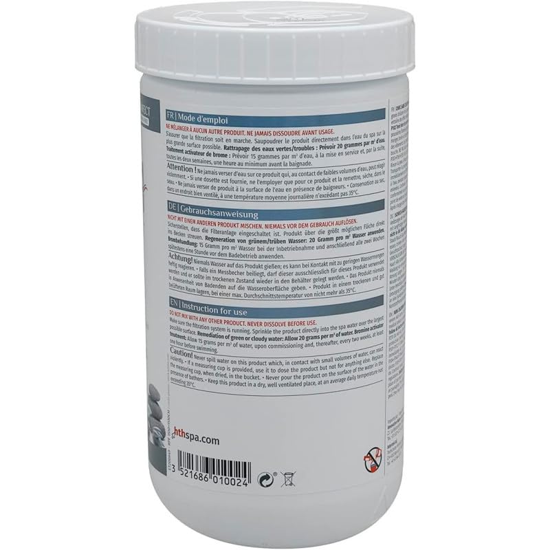 Choc sans Chlore Poudre (oxygène Actif) HTH Spa - 1,2 kg + 12 Tests OFFERTS 7 en 1