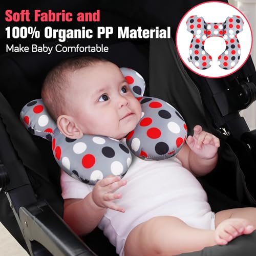 Image of KAKIBLIN Baby Travel Pillow, Upgraded Baby Neck Pillows for Car Seat, Infant Neck Support Pillow for Head and Neck,Newborn Head Support for Car Seat,Pushchair