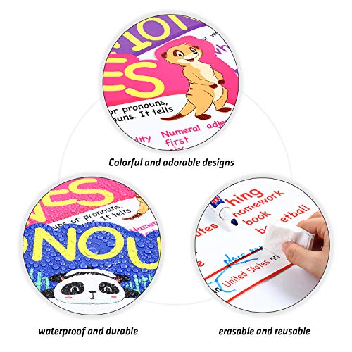 10 Pieces Parts Of Speech Poster Grammar Poster Educational Grammar Cutouts Bulletin Board Set For Student Classroom School, 16.5 X 11.5 Inches #TOP2