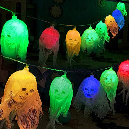 Luces de Halloween, 3M 20LED Luces de Cadena de Calavera de Halloween Luces de Calavera de Esqueleto de Halloween Batería Cover