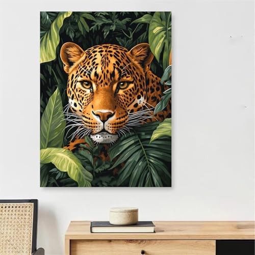 Peinture par numéro adulte léopard pour réussir une grande décoration murale sans savoir dessiner