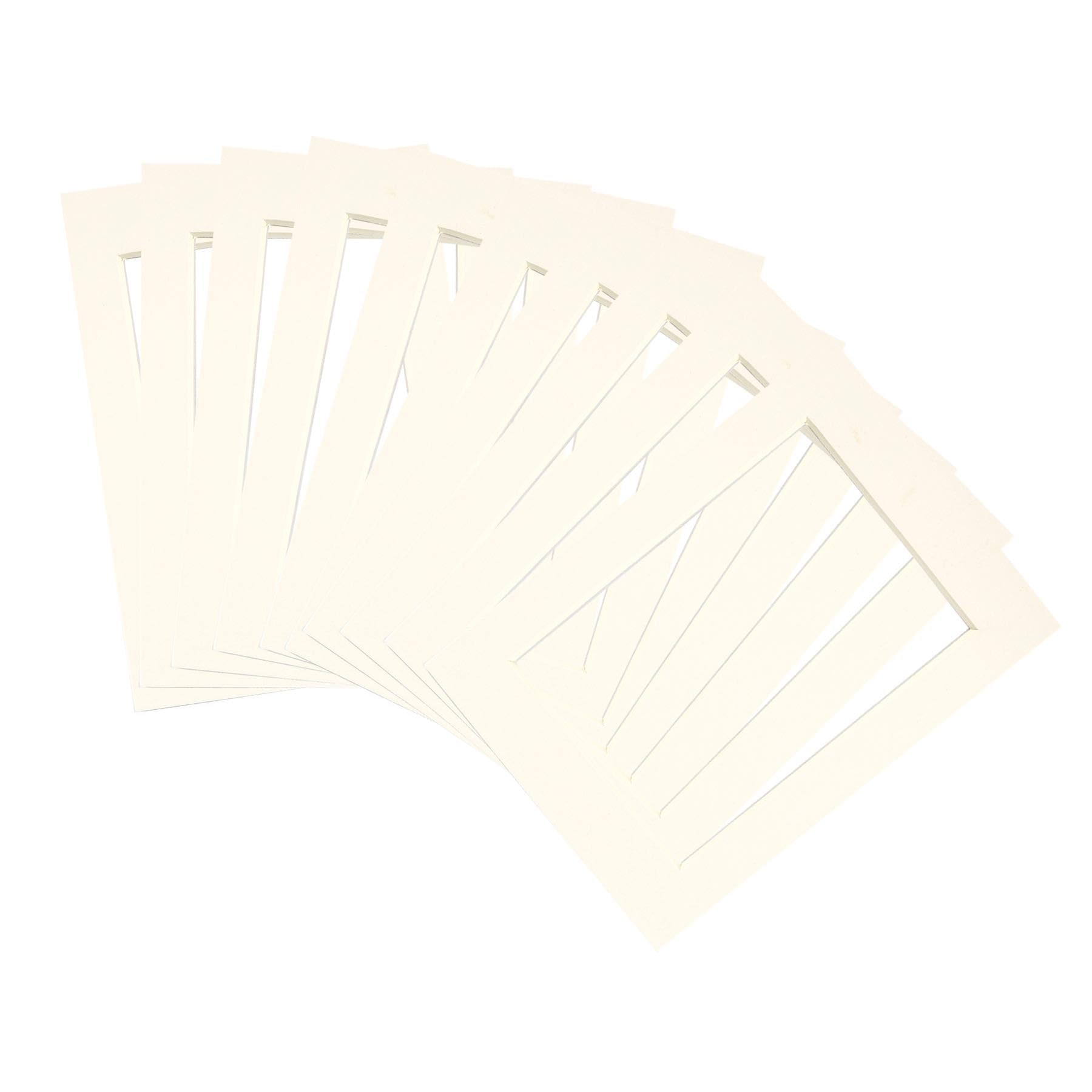 Nicola Spring Ivory Cream 10Pc Picture Photo Mounts Set - To Fit Frame X 7 For Image X 6 Size 5