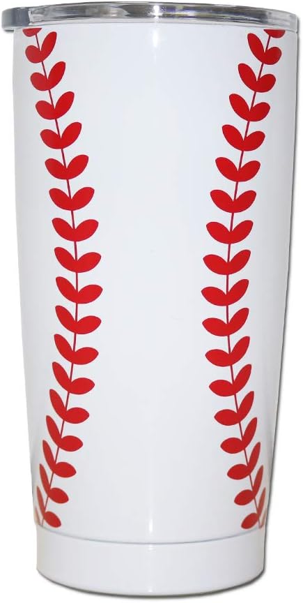 Baseball Tumbler Cup 20OZ Sports Travel Coffee Mug with Lid Insulated Water Cup Stainless Steel Tumblers Baseball Gifts for Basebal/softball Team Coaches Women Men