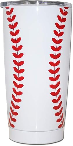 Vaso de béisbol de 20 onzas, taza de café de viaje deportiva con tapa, taza de agua aislada de acero inoxidable, regalos de béisbol para
