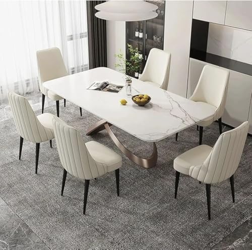 Image of Set of 4 Luxury Dinning Chair with One Piece Strong Metal Frame Accent Chair for Home Office Cafe Restaurant Hotel (6, Khaki)