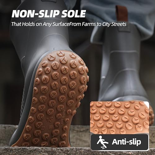 Men's Waterproof PVC Work Rain Boots – Mid-Calf, Anti-Slip Sole, Reinforced Toe & Heel – Durable Lightweight Boots for Fishing, Farming, Gardening & Outdoor Use - Image 4