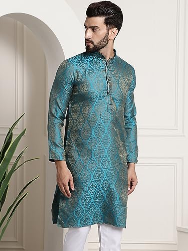Image of SOJANYA (Since 1958 Men's Silk Blend Designer Long Kurta