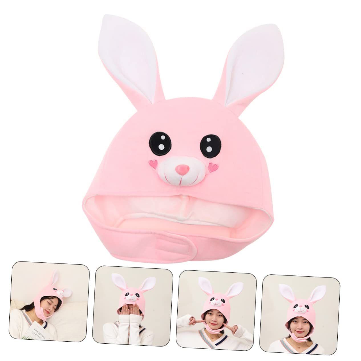 TOYANDONA 3piezas Sombrero De Conejo Con Orejas Para Adultos Gorro Divertido De Peluche Para Fiestas y Fotografía Accesorio De Disfraz De Pascua y Cosplay