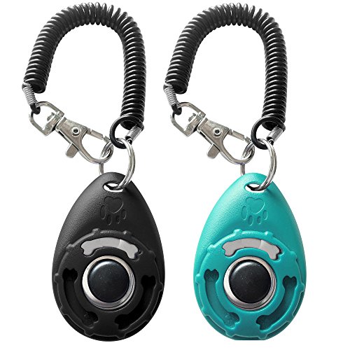 Pet Training Clicker with Wrist Strap – Dog Training Clickers (New Black + Blue)