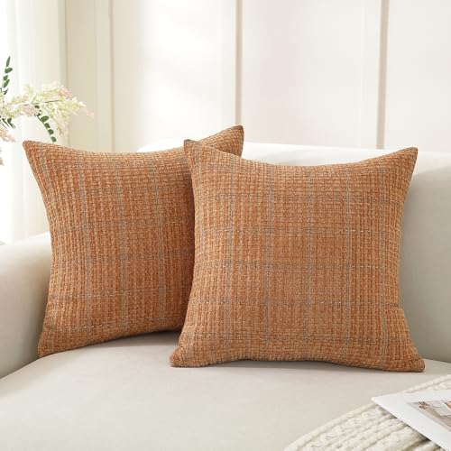 YSTELLAA Juego De 2 Funda Cojin 50x50, Suave Y Duradera Fundas Cojines con Cremallera, Fundas De Cojines para Decoración del Hogar Sofá Dormitorio, Caramelo