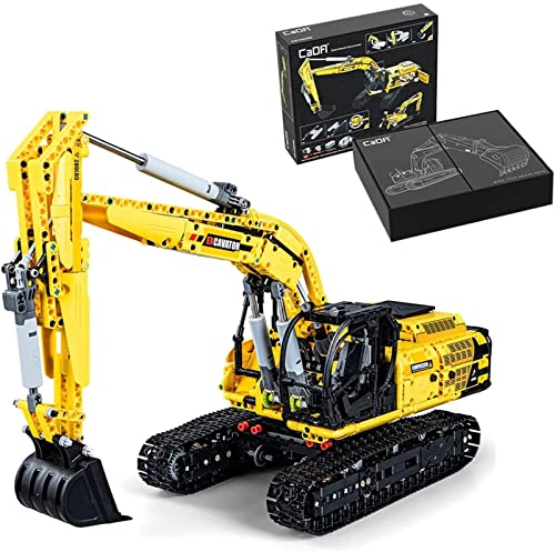 YLPCK Technique Bagger Bausteine, 1702 Telie ferngesteuerte Technik Crawler Bagger Modell mit 4 Motoren und…