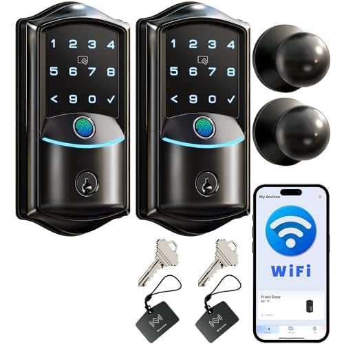 Veise VE027-VE027-K WiFi Smart Lock Set Matte Black