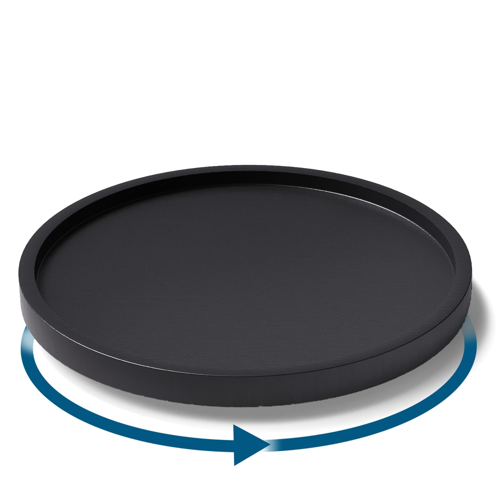 VERTORGAN Lazy Susan Organizer for Kitchen,Bamboo Turntable for Cabinet,Pantry,Vanity,Small（Black）