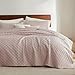 Bedsure Quilts Queen Size - Lightweight Bedspreads Queen Size with Basket Weave Pattern, Soft Quilt Bedding Set, Dusty Rose Comforter Set Coverlet for All Seasons with 2 Pillow Shams (90
