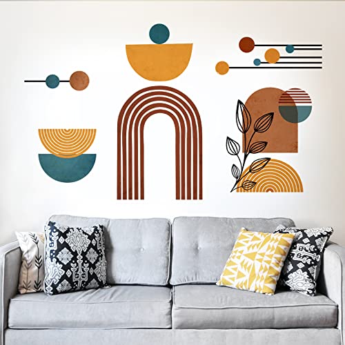 Mfault Boho Geometric Arch Abstract Aesthetic Wall Decals Stickers, Minimalist Bohemian Plants Living Room Decorations Bedroom Art, Modern Home Kitchen Decor #TOP3