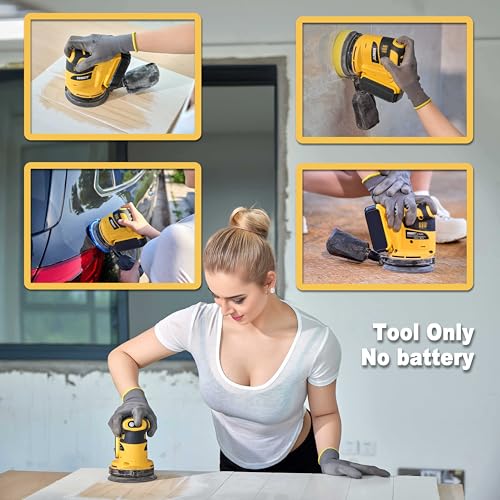 KUWZTY Random Orbital Sander for DEWALT 20v Battery, 5-Inch Variable Speed Orbital Hand Sander with Dust Collector for Sanding and Polishing (Tool Only,No Battery) thumbnail 5