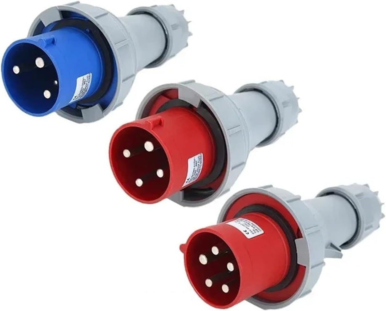 Industrial Plug and Socket 3P/4P/5Pin Electrical Connector 63A 125A IP67waterproof Wall Mounted Male Female 220V 380V(Plug,63A-3P)