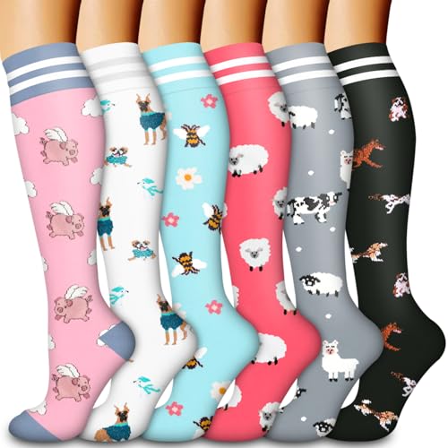 Laite Hebe Compression Socks for Women & Men Circulation(6 pairs)-Graduated