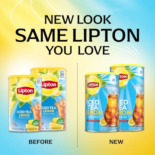 Image of Lipton Lemon Powdered Iced Tea, Sweetened, Makes 28 Quarts