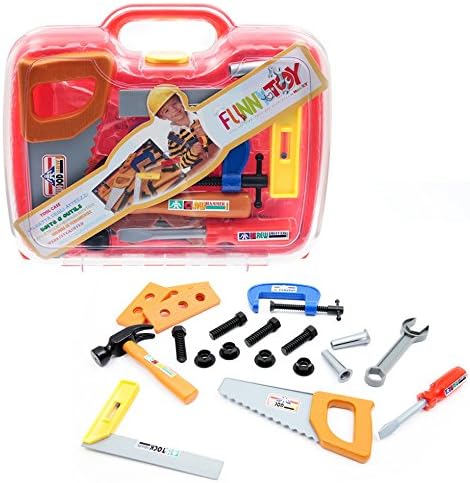 Mamatoy MMA12000 - Funnytoy Tool Case – Superfunny kids’ tool box containing 20 tools
