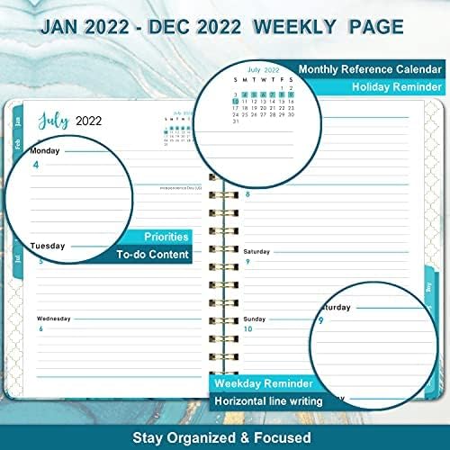 2023 Planner - 3-Tier Down Weekly & Monthly Planner Notepad, 9'' x 5'', JAN 2023 - DEC 2023, Appointment Book, 60 Minutes Intervals, Monthly Tabs, Faux Soft Leather, Spiral Bound, Julian Dates, Holidays