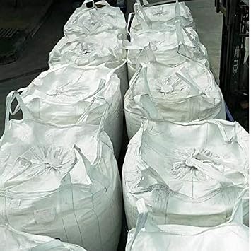 5 Pack FIBC Bulk Bags, 1 Ton, 35 L x 35 W x 43 H, 2200lbs SWL, Heavy Duty, Woven Polypropylene White