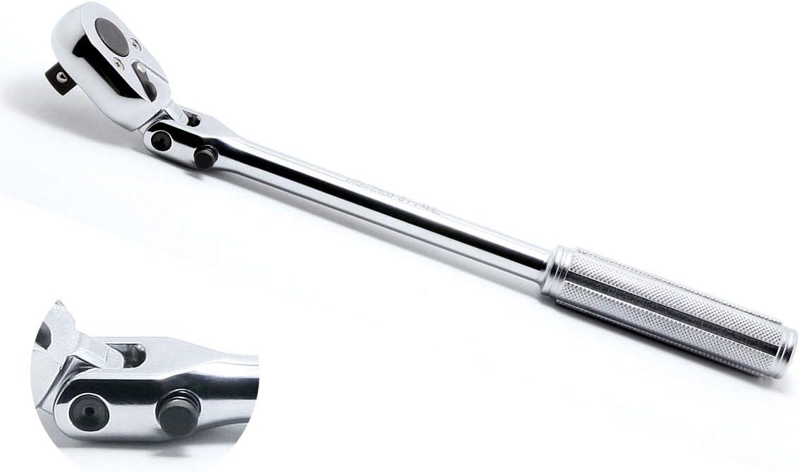 Ko-ken 3774NL 3/8 Sq. Dr. Ratchet Handle 24 teeth Locking Flexible Head Length 265mm Metal Handle